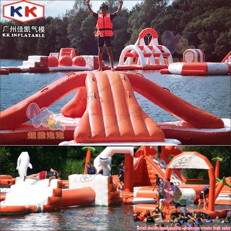 Parque inflable flotante personalizado de fábrica en el agua, obstáculo de agua inflable, juego de agua 9