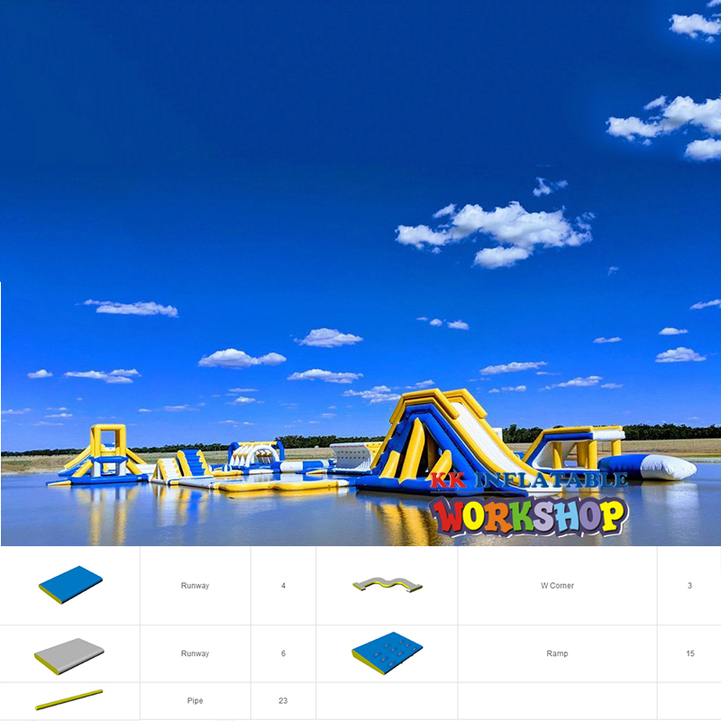Parques de diversión de agua abierta inflable gigante con movimiento de pases 1