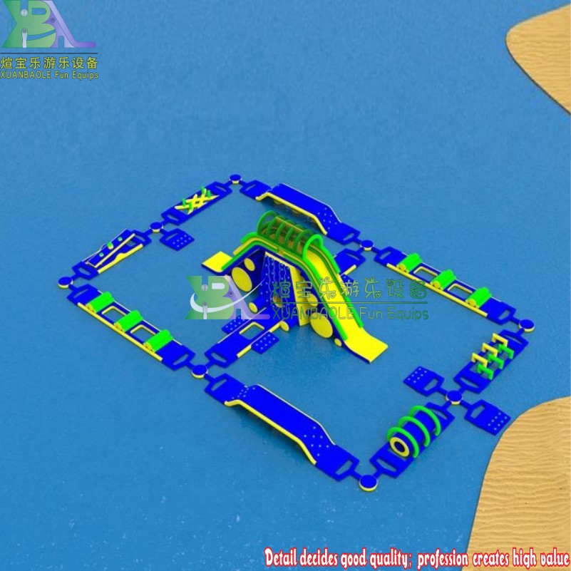 Parque acuático inflable flotante junto a la playa para adultos 6