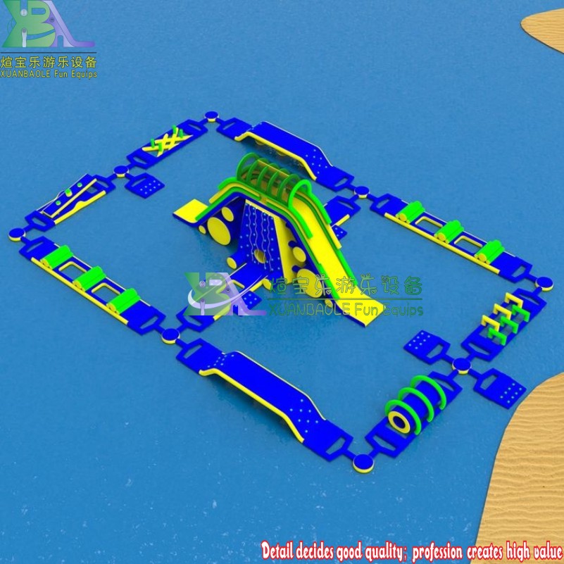 Parque acuático inflable flotante junto a la playa para adultos 4