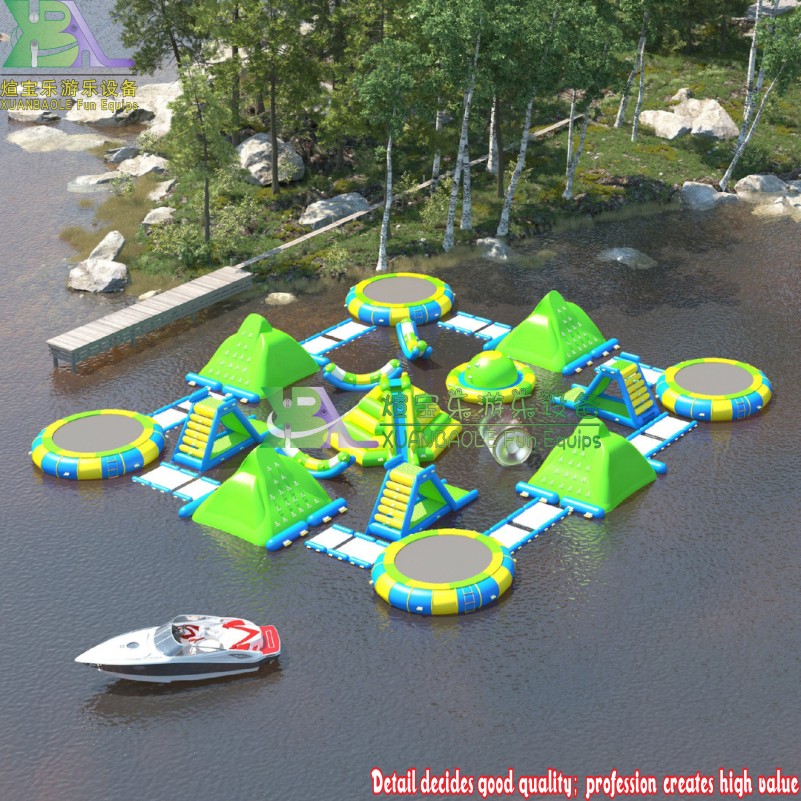 Bounce de divertissement aquatique gonflable flottant, glissière & Conquier 1