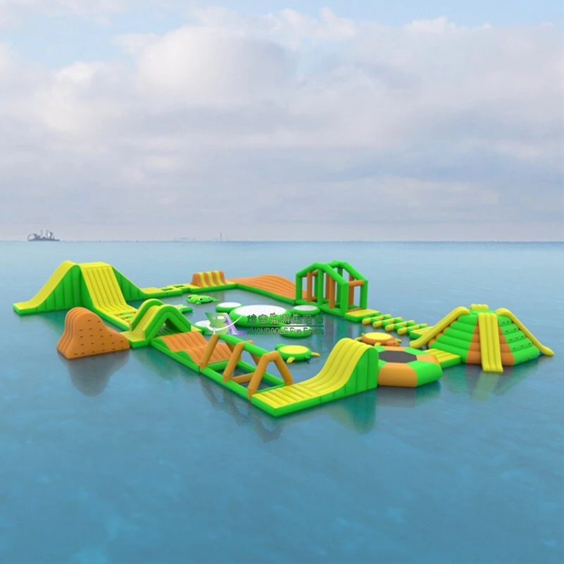 Adult Inflatable Floating Aqua Water Park for Use on the Sea or Lake 1