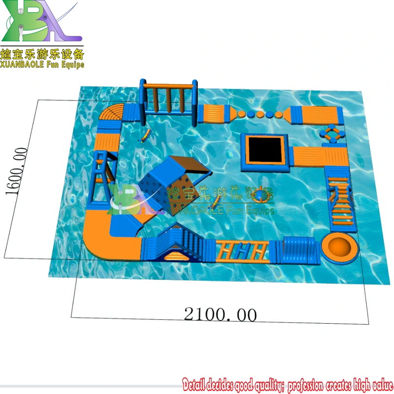 Water Sports Inflatable Floating Aqua Gym with Climbing and Jumping Zones on Inland Lakes 1