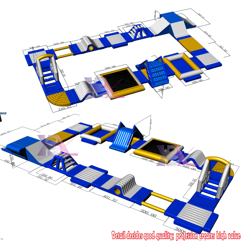 Parque Sea Aqua inflable flotante de alta calidad para uso recreativo y competitivo 3