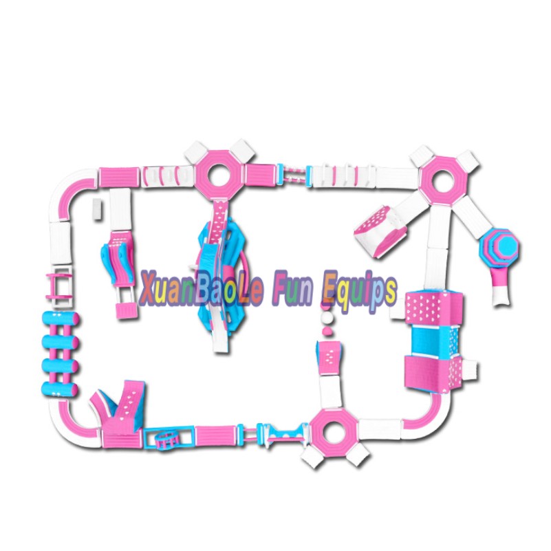Pink Floating Inflatable Sea Aqua Park Inflatable water Obstacle Course Arena 5