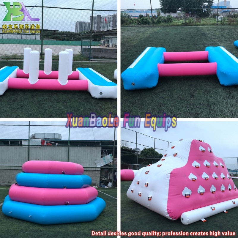 Pink Floating Inflatable Sea Aqua Park Inflatable water Obstacle Course Arena 4