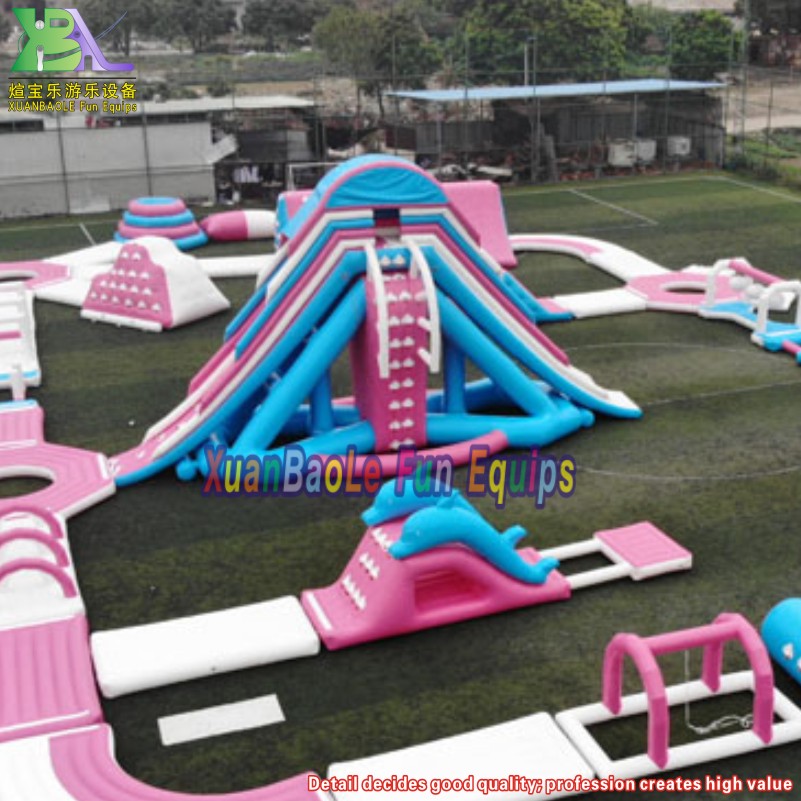 Pink Floating Inflatable Sea Aqua Park Inflatable water Obstacle Course Arena 3