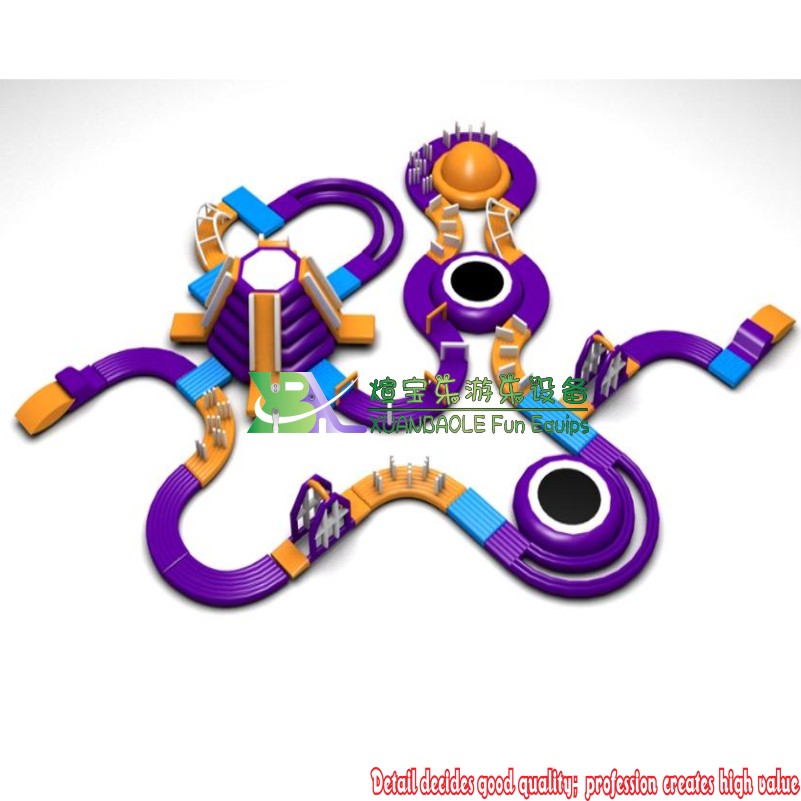 Couleur de circuit amusant aqua gonflable - terrain de jeu d'eau gonflable 5