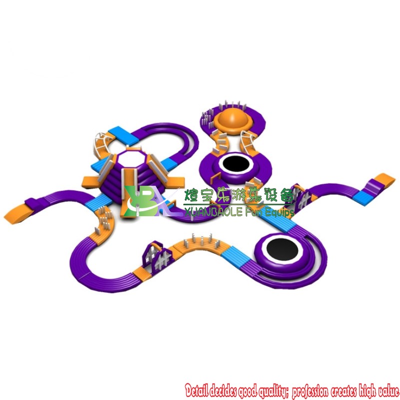 Couleur de circuit amusant aqua gonflable - terrain de jeu d'eau gonflable 4