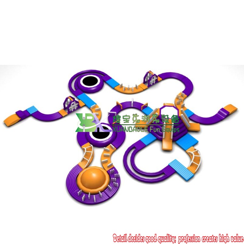 Couleur de circuit amusant aqua gonflable - terrain de jeu d'eau gonflable 3
