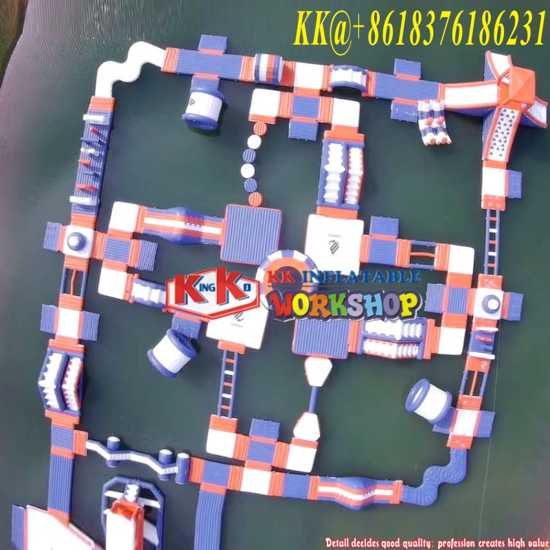 Large - Scale Inflatable Aqua park water floating Adventure Course 7