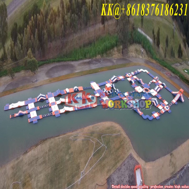 Large - Scale Inflatable Aqua park water floating Adventure Course 6