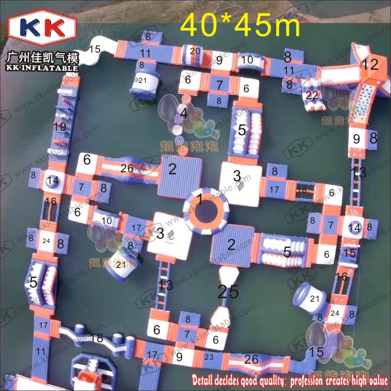 Large - Scale Inflatable Aqua park water floating Adventure Course 2