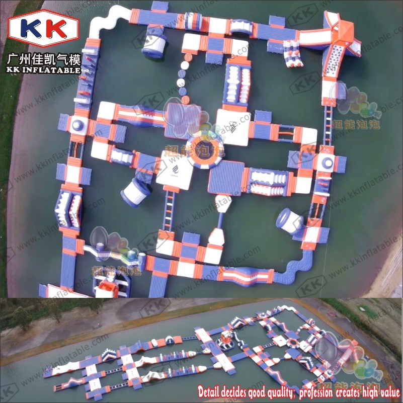 Large - Scale Inflatable Aqua park water floating Adventure Course 4