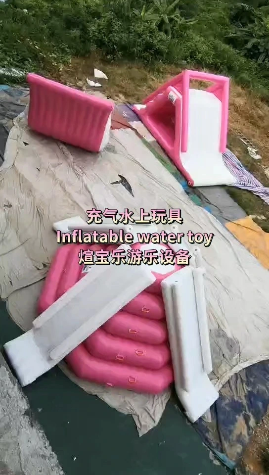 Custom Pink Floating Round Tower Inflatable Water Slide for Lake/Sea Water Parks 1