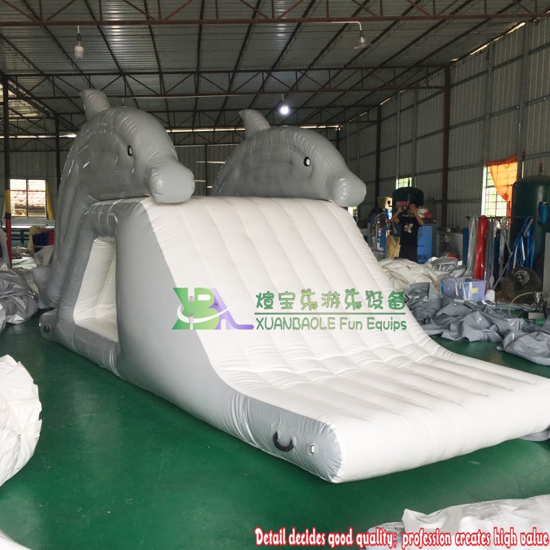 Lake Inflatable Floating Twin Dolphins Water Slide - Water Park Toy 1