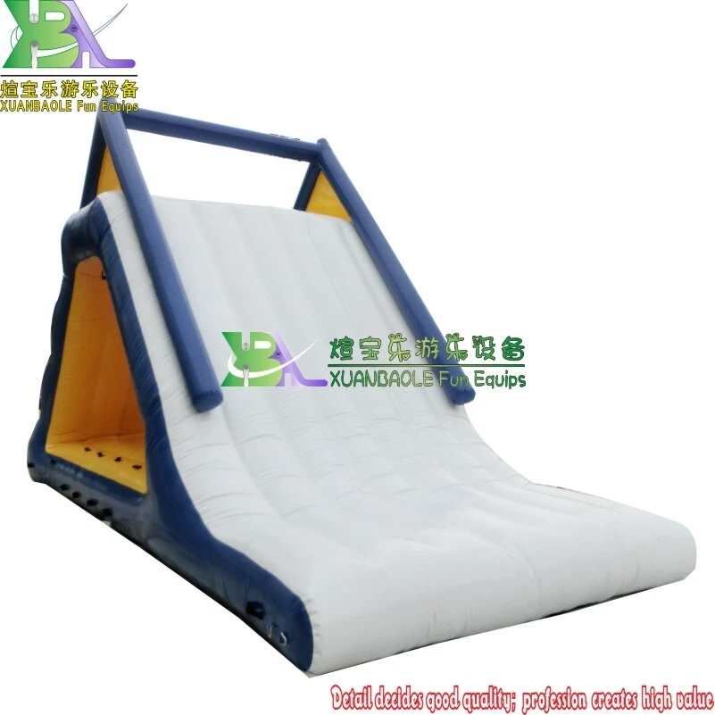 Commercial Inflatable Adult Obstacle Water Park - Air - Filled Triangle Slide with Rock Climbing Feature 1