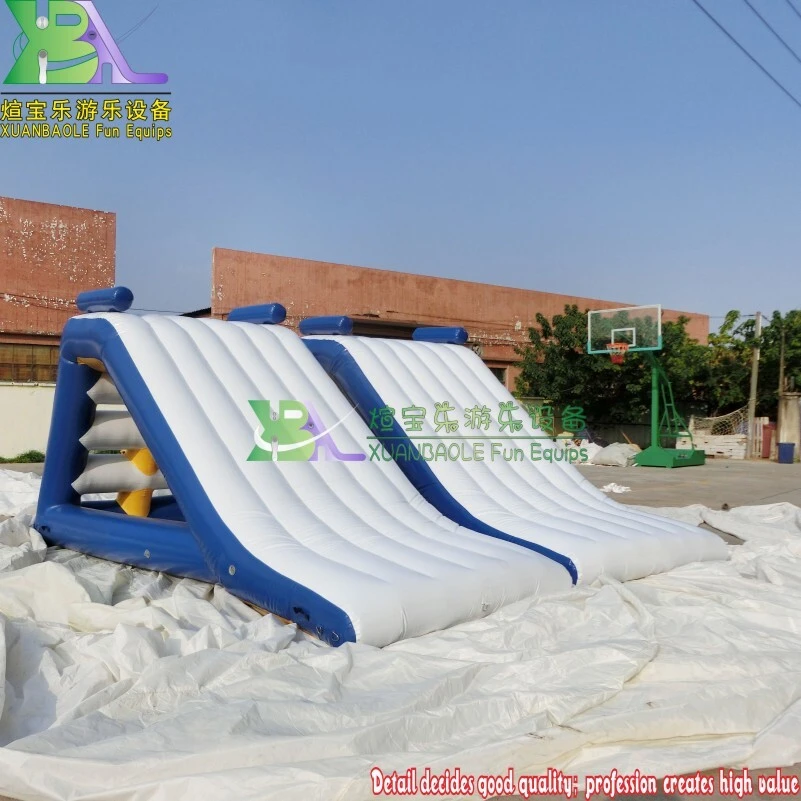 Water Play Equipment Floating Inflatable Triangle Water Slide for climbing and sliding in summer 1