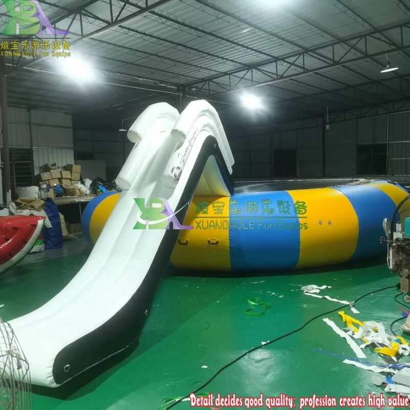 2 - IN - 1 Water Park Jump & toboggan Come Flocation de trampoline d'eau gonflable flottante pour jouet d'eau 1