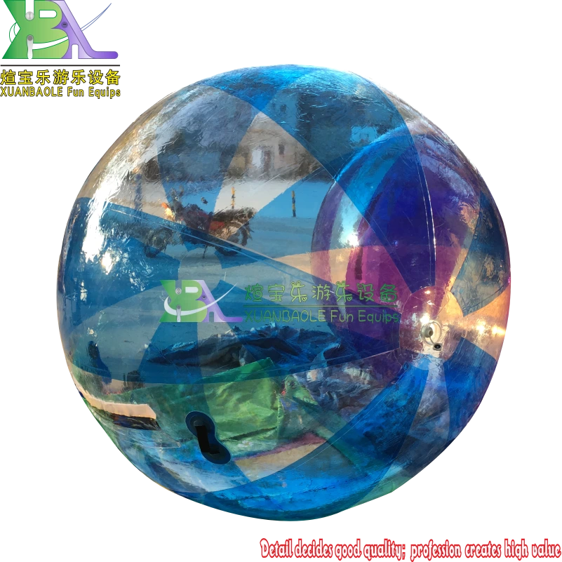 Boule de marche d'eau gonflable, jouet d'eau transparent bleu balle de marche gonflable zorb 1