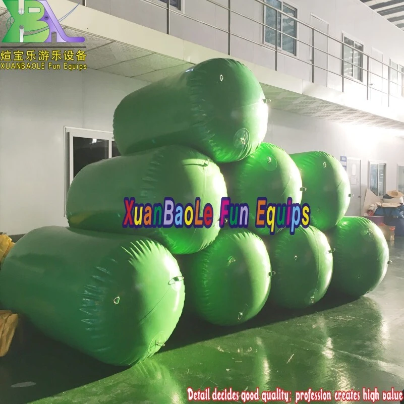 Light Green Inflatable Cylinder Buoy Inflatable Swim Buoy For Water Sport Game 1