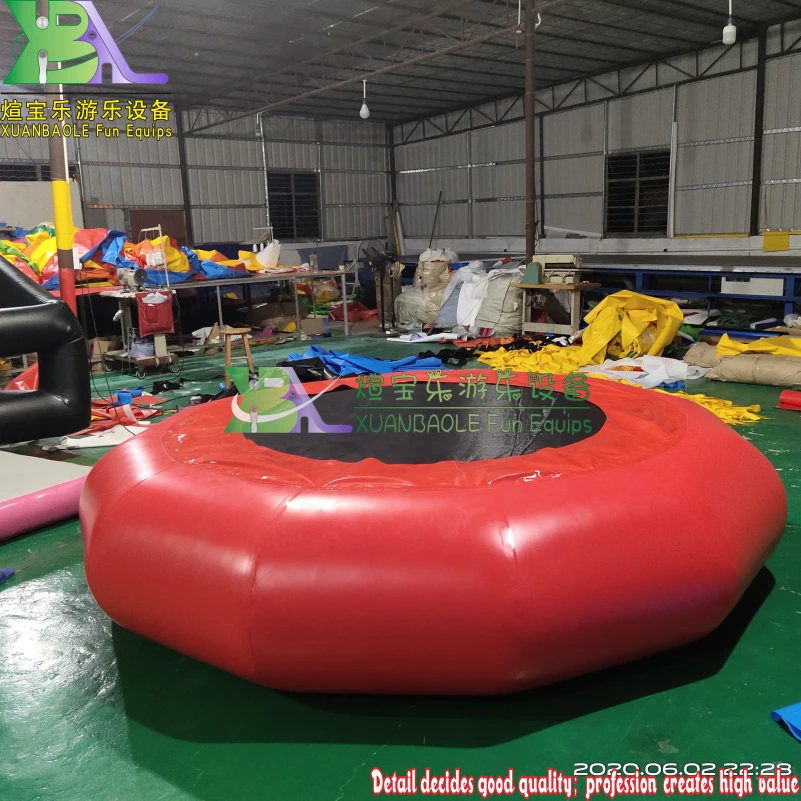 Custom Made Red Floating Water Games Inflatable Water Trampoline For Jumping Game 1
