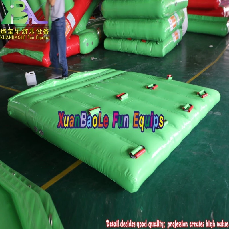 Green Inflatable Floating Water Climbing Pad for Group Fun 1