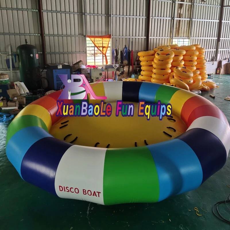 Crazy Summer Inflatable Rotating Disco Boat - UFO Towable Tube for Exciting Water Entertainment 1