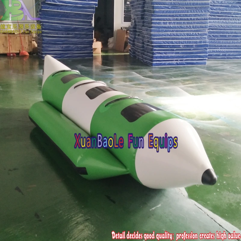 Green & White Inflatable PVC Banana Boat for Water Sports 1