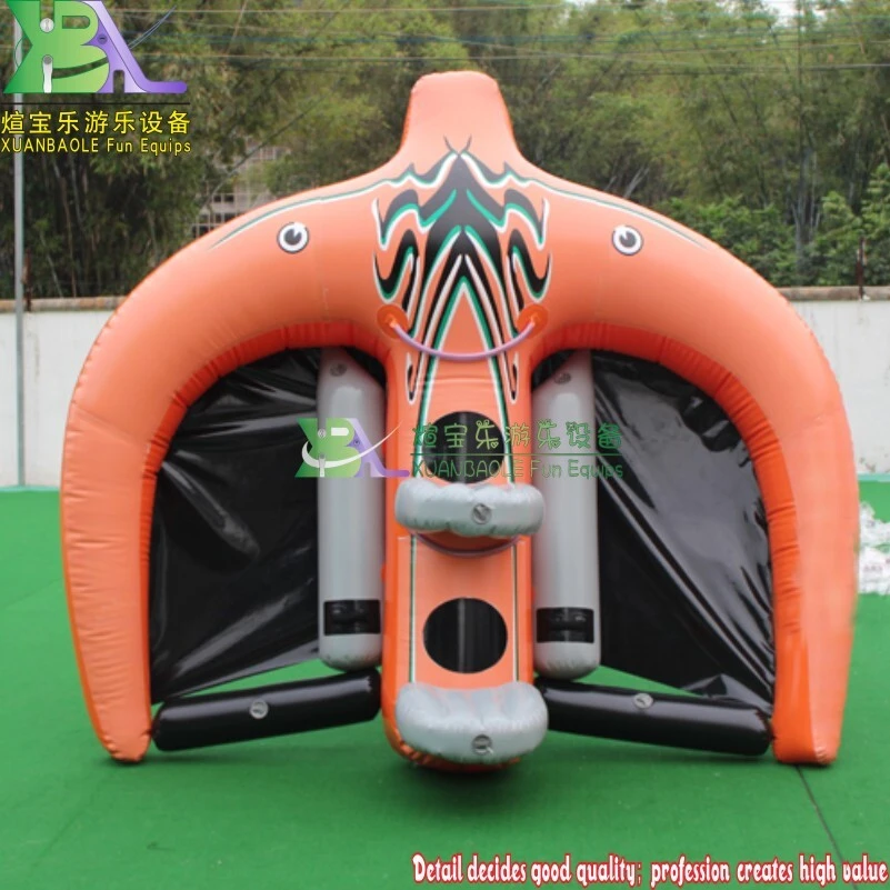 Inflatable Orange Manta - Shaped Inflatable Flying Manta Ray Water Skiing Boat Tube 1