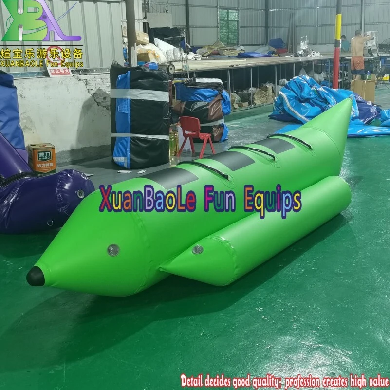 Green Inflatable water floating Banana Boat - Exciting Water Park Equipment 1