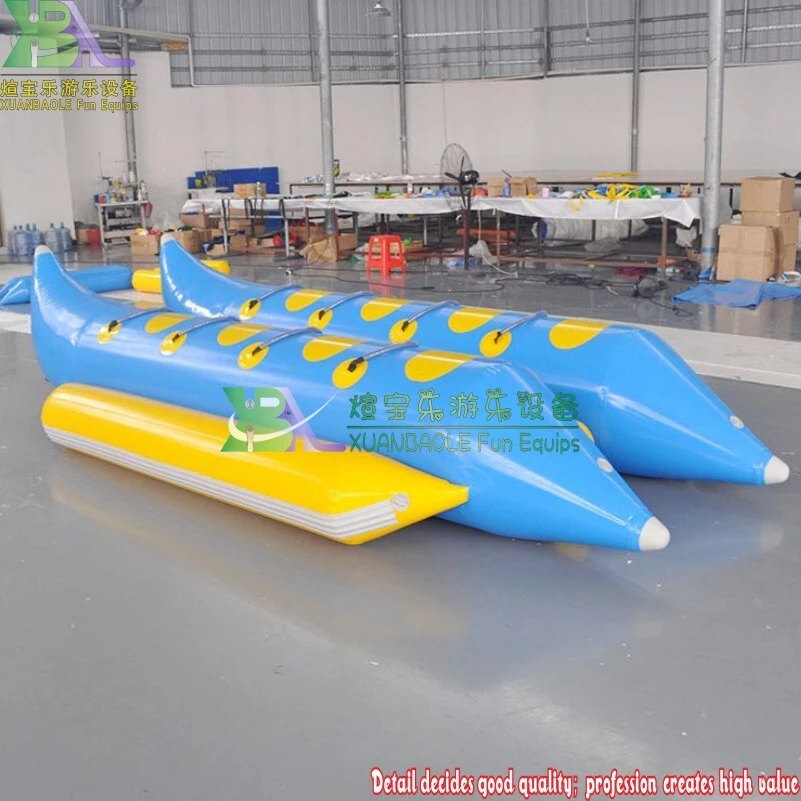 Custom 8 Seats Double Lines Towable Double Tube Inflatable Banana Boat For Water Sport 1