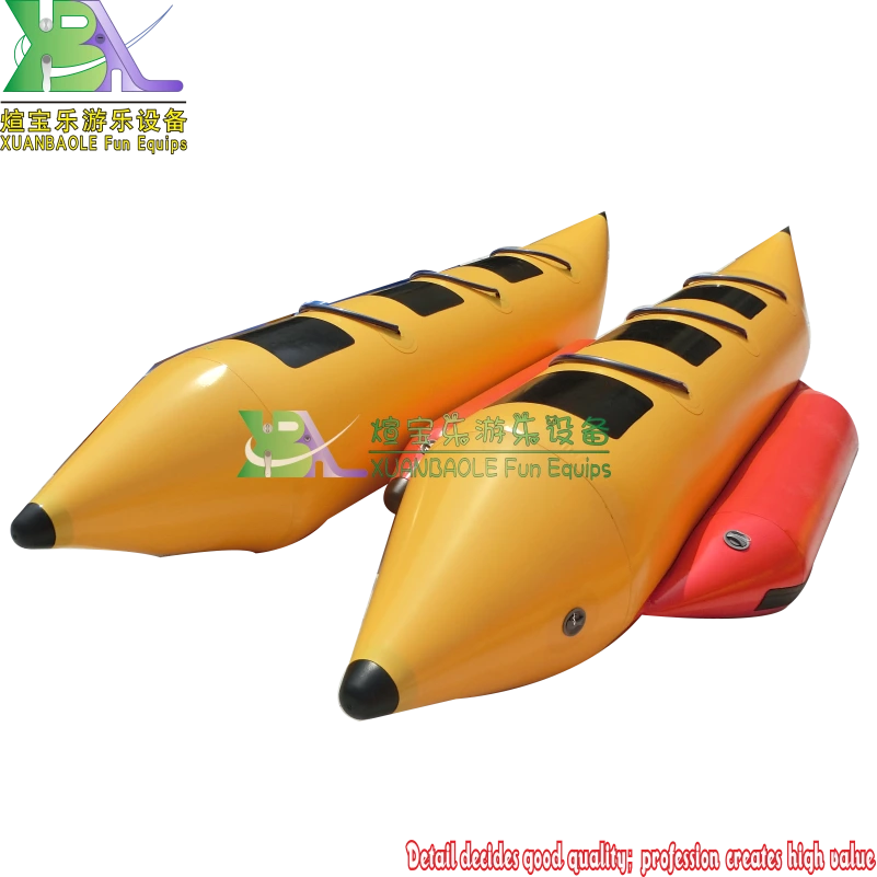 Towable Double Tube 6 - Person Inflatable Banana Boat for Group Fun 1