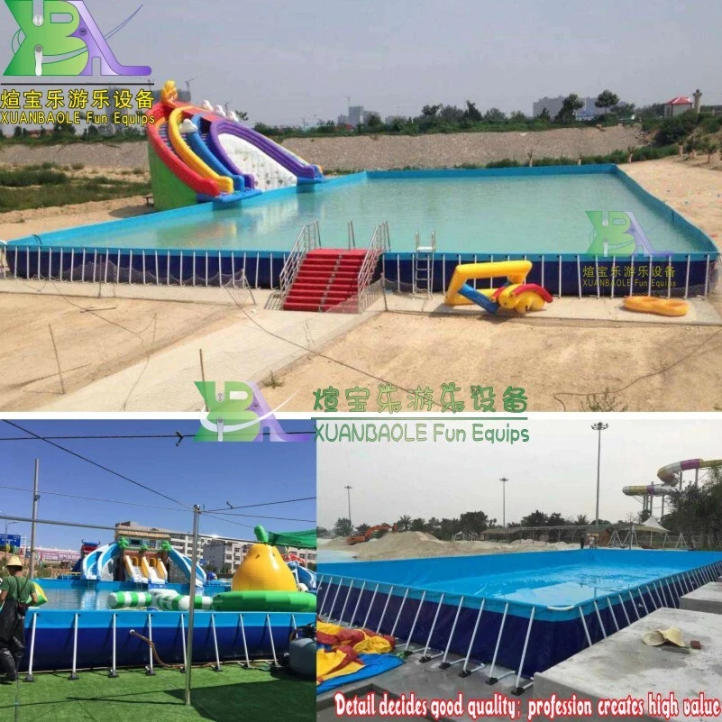 Grande piscine hors sol rectangulaire à ossature métallique en PVC PVC Piscine à ossature acier ultra métallique 1