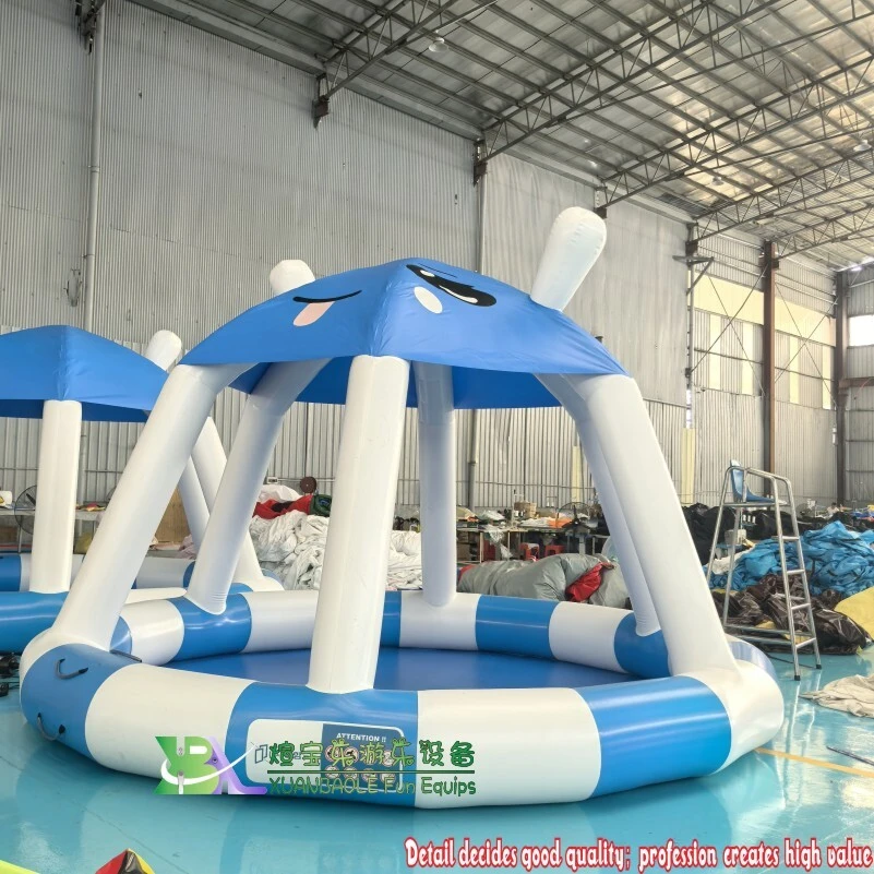 Inflatable Pool | Cartoon Design Inflatable Water Shed Roof Pool Sunshade, Outdoor Fun Must - Have 1