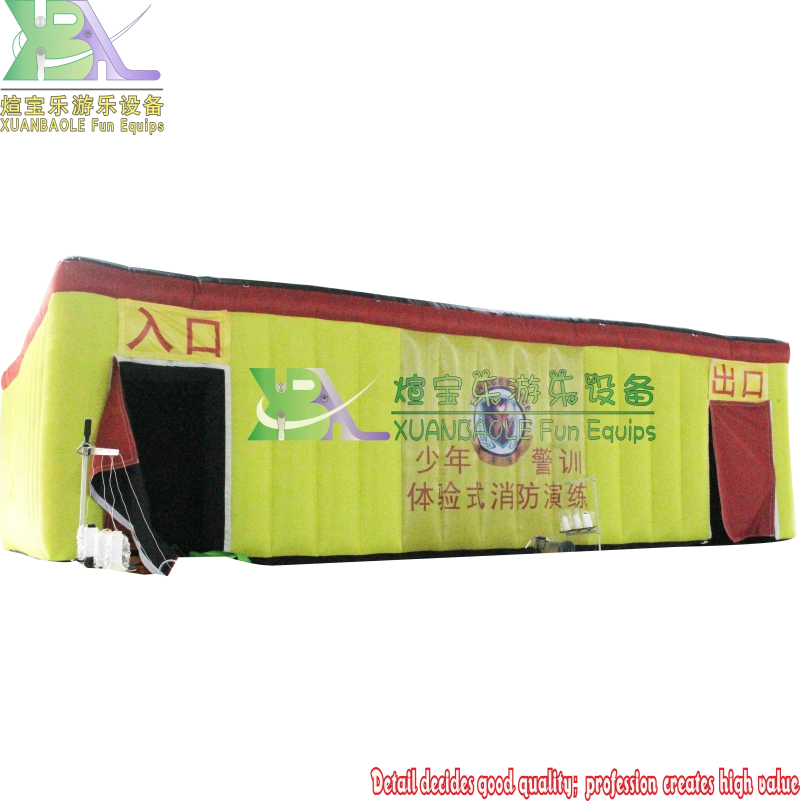 Youth Police Training Inflatable Fire Drill Experience Enclosure Inflatable Fire Tent 1