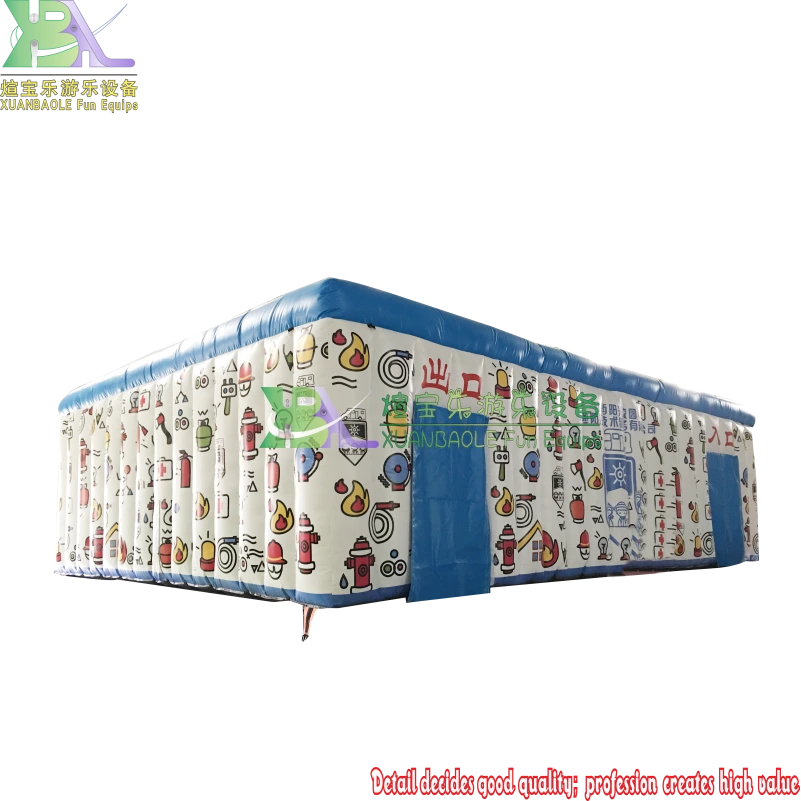 Inflatable Fire - themed Tent for Kids' Fire Awareness Building 1