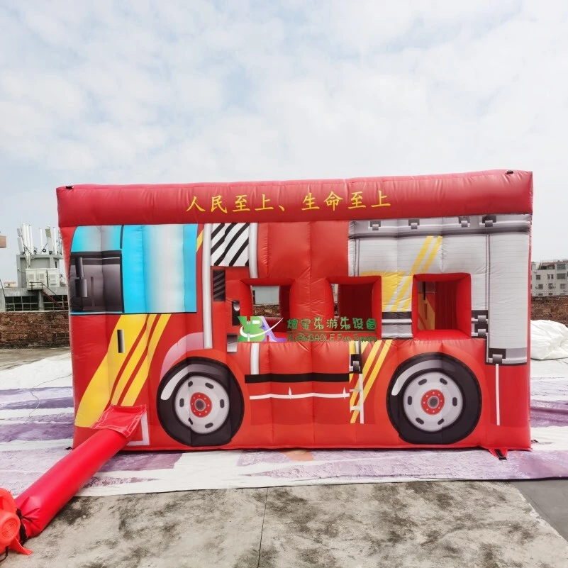 Fire Safety Training Inflatable Fire Truck Tent in Fire Truck Design Inflatable Tent Fire Drill 1