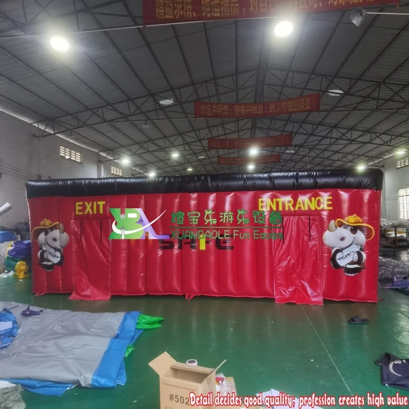 Carpa inflable de simulación de incendios para actividades de educación en seguridad y capacitación empresarial. 1