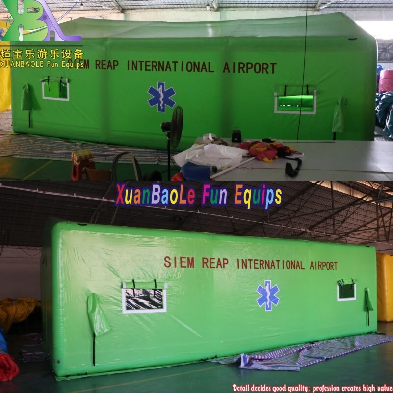 Green Inflatable Simulation Airport Medical Emergency Shelter Portable Inflatable Prevention Tent 1