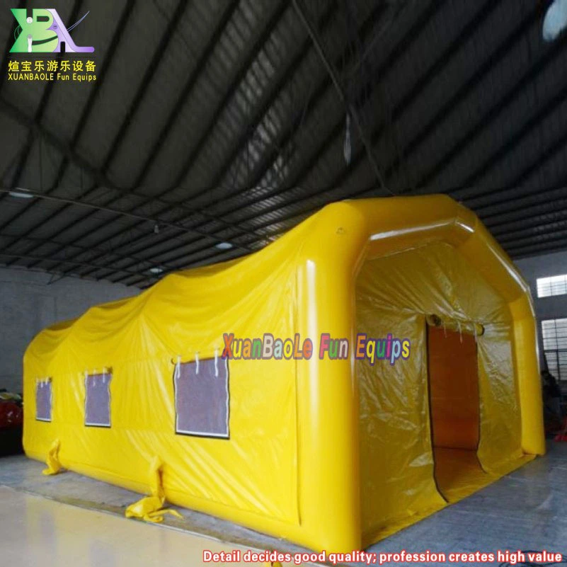 Carpa inflable amarilla espaciosa: refugio de emergencia con múltiples ventanas 1
