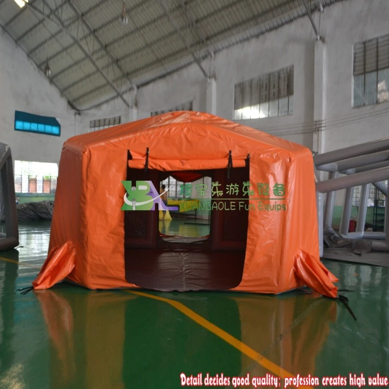 Tienda de refugio de emergencia inflable, tienda naranja, tienda portátil, tienda duradera 1