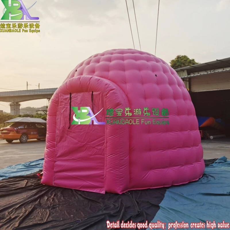 Romantic Pink Inflatable Igloo Dome Tent Made of Heavy - Duty PVC Tarpaulin for Party Events 1