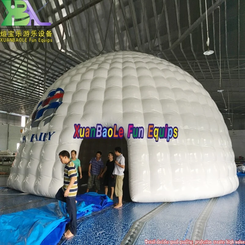 Portable White Inflatable Dome Tent with Color - Changing LED Lights for Trade Show Exhibition 1