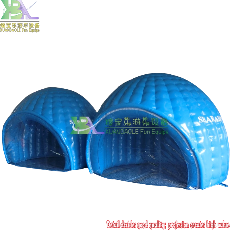 All-Light Blue Half Dome Inflatable Luna Tent - Perfect for Yard Parties, Concerts & Trade Shows 1