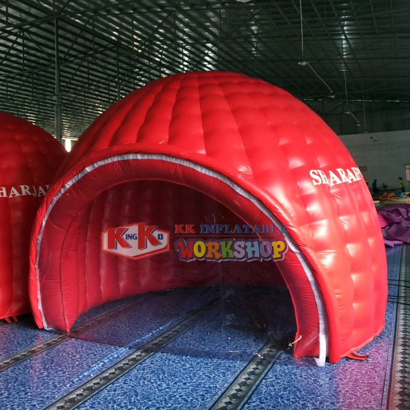 4m Red PVC Inflatable Event Igloo Bar & Yard Shelter Tent 1
