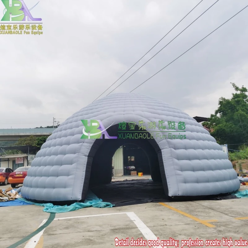 Sun - Protective Portable Gray Inflatable Dome Tent with Spacious Interior 1