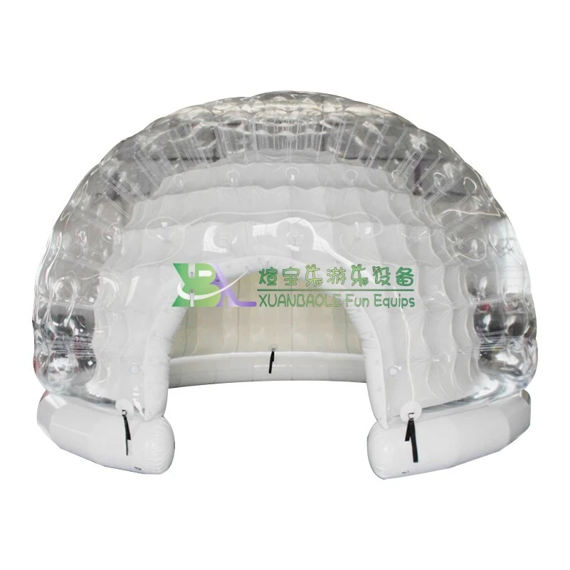 Tente dôme igloo transparente à LED, abri gonflable romantique à bulles transparentes pour le glamping et les rassemblements 1
