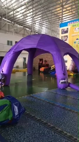 Tienda inflable tipo domo de aire, impermeable y hermética de color morado. Tienda inflable para sombrilla. 1