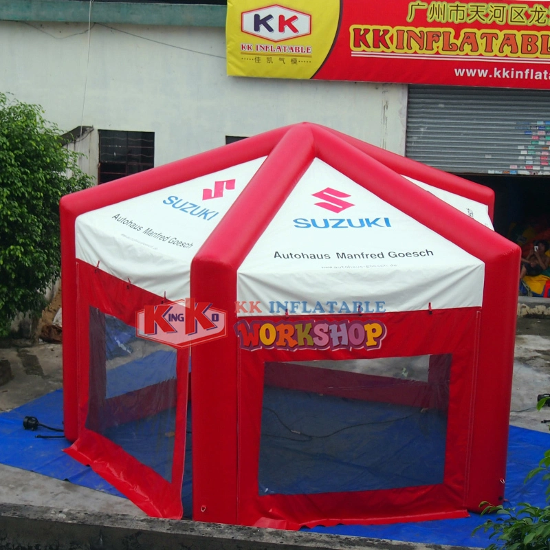 Carpa inflable para publicidad automotriz: cúpula hexagonal móvil para exhibiciones de autos y eventos publicitarios 1
